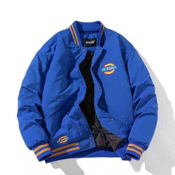 

men's jackets 2022 new american retro bomber jackets padded coat street hip-hop embroidery baseball uniform couple casual loose varsity, Black;brown