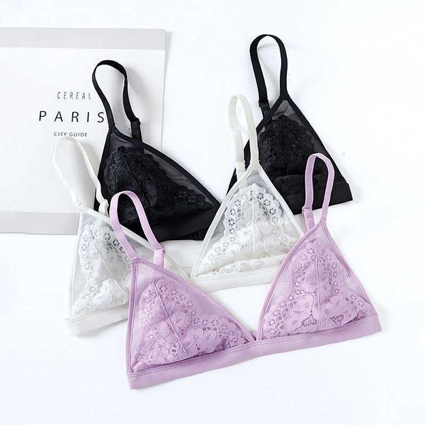 

dm new bras women lace bralette bra ladies thin lace bra floral translucent bralet underwear wireless seamless lingerie, Red;black