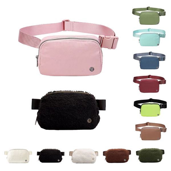 

luxury designer lu belt bag fanny pack bum chest yoga bag teedy brushed bumbag nylon womens mens purses shoulder crossbody wai310i