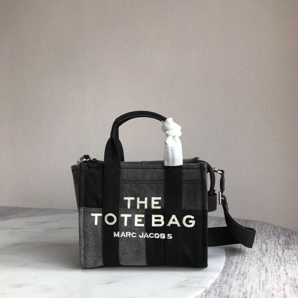

bags tote fashion mark designer mj handbags denim canvas splice letter one shoulder crossbody handbag large capacity versatile women s leath