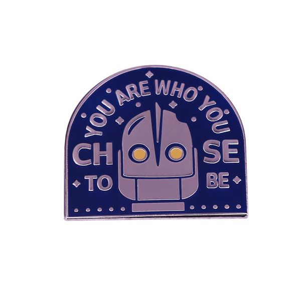 

the iron giant robot head enamel pin brad bird hogarth hughes brooch, Blue