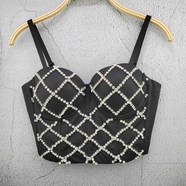 

new spring exquisite cross diamond nail bead vest suspender ball slim fit outer wearing strapless top, White