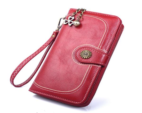 

women039s wallet fashion buckle bag multifunction retro billfold zipper bag wallets7132798, Red;black