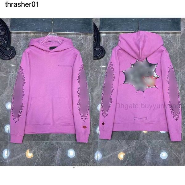 

men's hoodies designer sweatshirts fashion brand chroms loose hoodie luxury zipper jacket pullover hoodie, Black