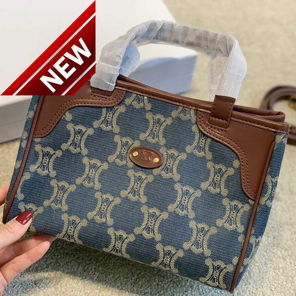 

women's designer bags 2023 new middle ancient bag denim triumphal arch handbag spliced shoulder versatile tote factory direct sales