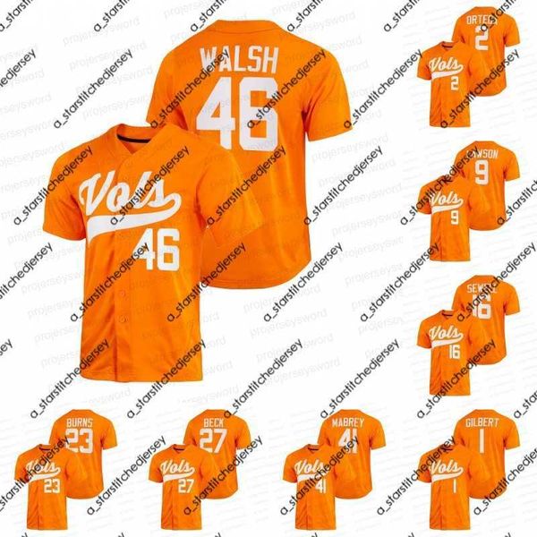 

baseball jerseys college baseball orange jersey home redmond walsh will mabrey luc lipcius drew beam beck chase burns trey lipscomb jared di, Blue;black