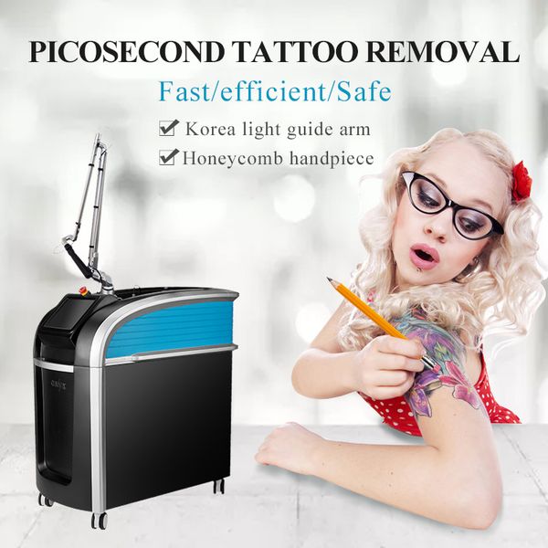 

picosecond nd yag laser tattoo removal machine q switch remove pigment treat acne scars for beauty salon, Black