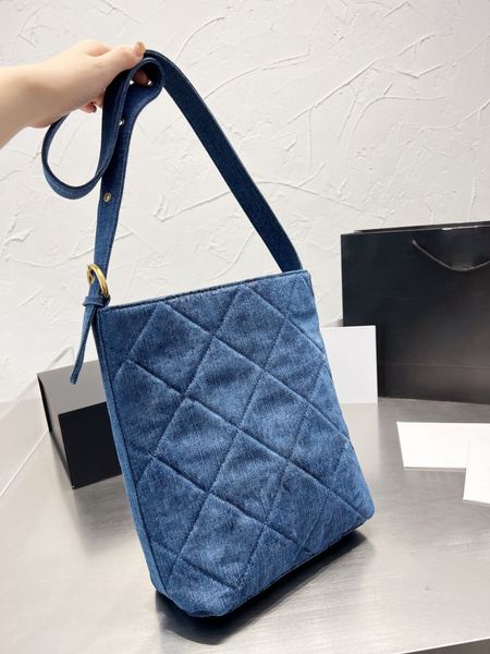 

denim shoulder handbag cross-body satchel purse large capacity fashion bag tote shopping leather luxury designer women's bag