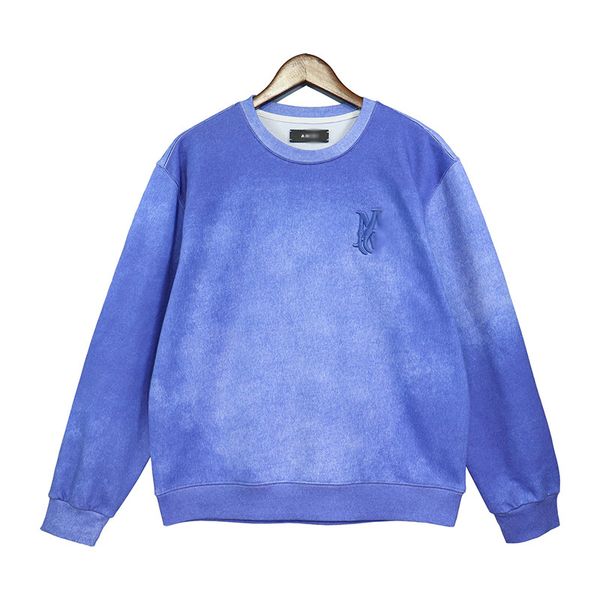 

men's hoodies & sweatshirts men's clothing series autumn and winter new cotton gradual change blue contrast couple pullover round, Black
