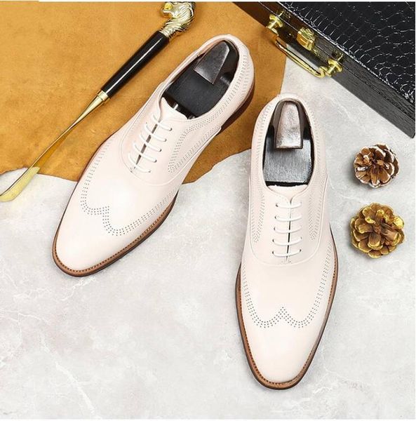 

genuine leather men oxfords fashion wedding dress shoes cowskin brogue carved leather shoes male flats big size 38-46, Black