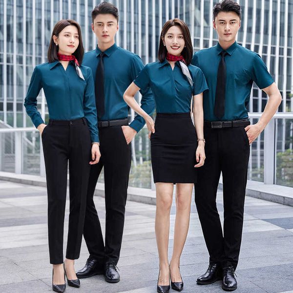 

work clothes own bamboo fiber v-neck profional casual busin suit sal shirt embroidered man, White