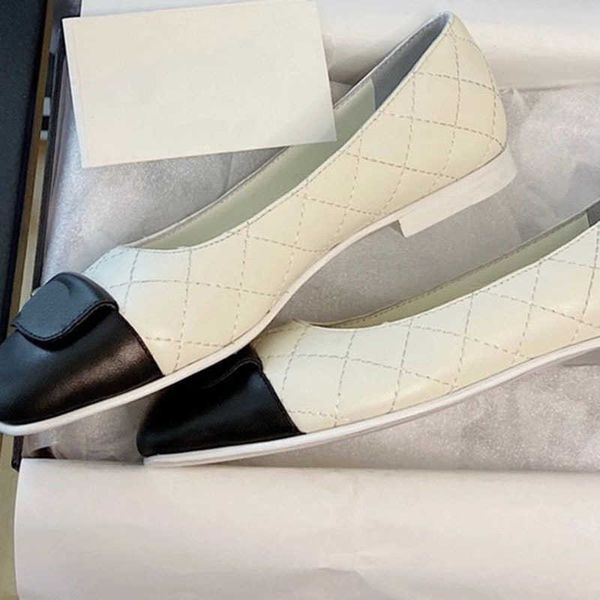 

dress white women's 2022 summer new small fragrance lingge ballet flat square head shallow mouth casual single shoes 1208, Black