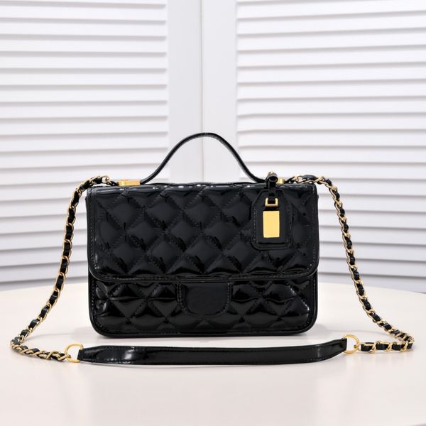 

7a designer bag genuine patent leather large capacity gold metal totes coding logo complete