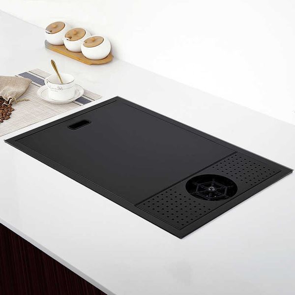 

hidden cup washer sink nano bar coffee shop milktea shop western kitchen mini handmade basin single slot cabinet with sinks