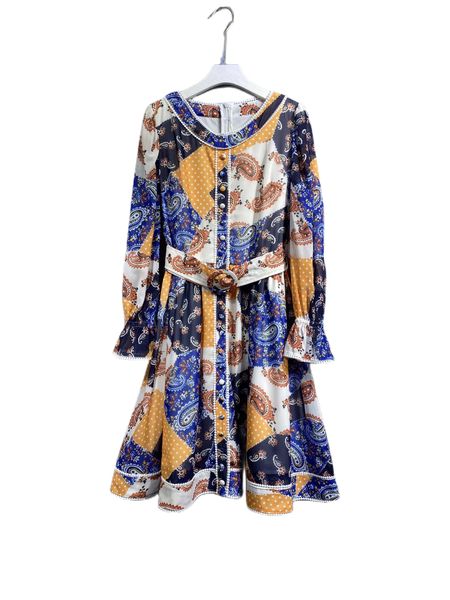 

spring 2023 new fashion new round neck print long sleeve dress, Black;gray