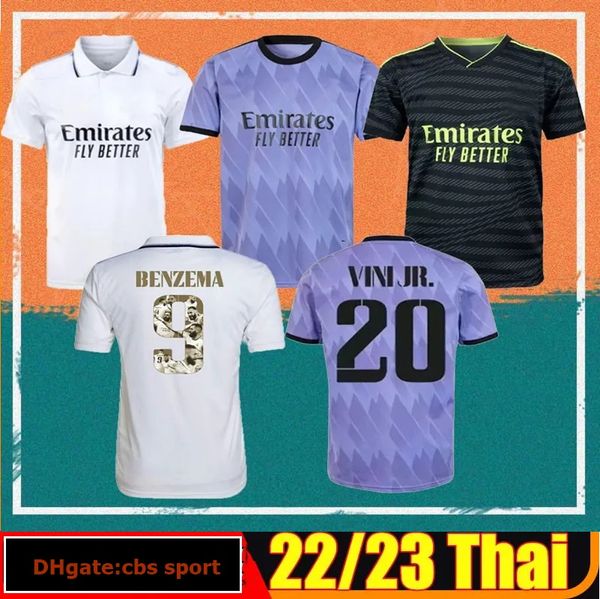 

thailand 2023 benzema finals soccer jersey 22 23 football shirt real madrids camavinga alaba modric valverde fourth camiseta men kids unifor, Black;yellow