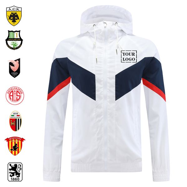 

active men's jackets full zipper hooded windbreaker coats personal group custom printed 1860 munchen aek athens al ahli sc angel city a, Black;brown