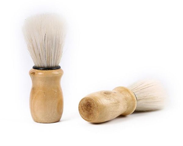 

whole bristles hair shaving brush for men wooden handle brushesbadger professional salon tool kd17095921, Silver