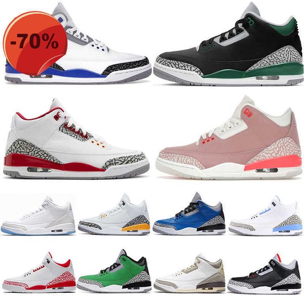 

high shoes men basketball shoes 3s jumpman 3 cardinal red pine green racer blue cool grey tinker court purple laser orange mens trainers out, Black