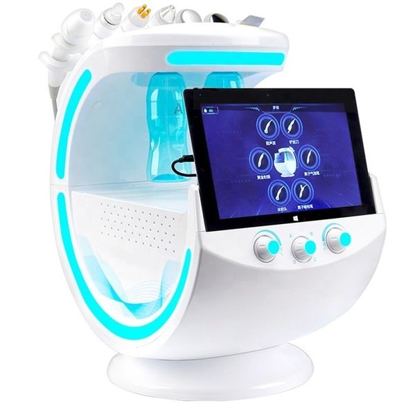

beauty equipment 7 in 1 hydra hydro hydrodermabrasion peel facial smart ice blue hydrofacials maquina hidrofacial 7 en 1 machine, Black;white