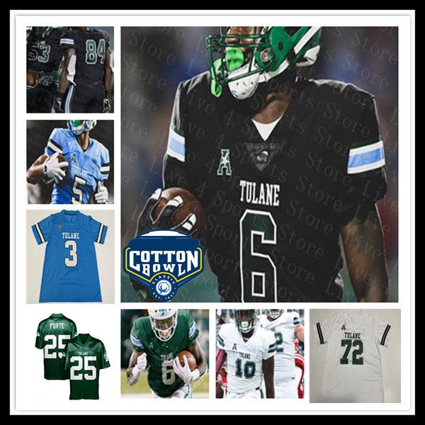 

NCAA College Tulane Green Wave Football Jersey Michael Pratt Kai Horton Darnell Mooney Makhi Hughes Lawrence Keys III Chris Brazzell Patrick Jenkins Darius Hodges, Men black