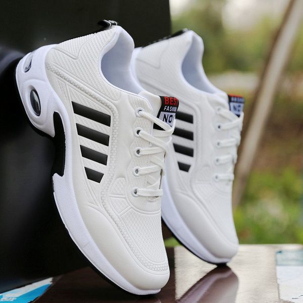 

dress shoes comfortable sneakers men sport leather boys stripe wedge man casual school 221207, Black