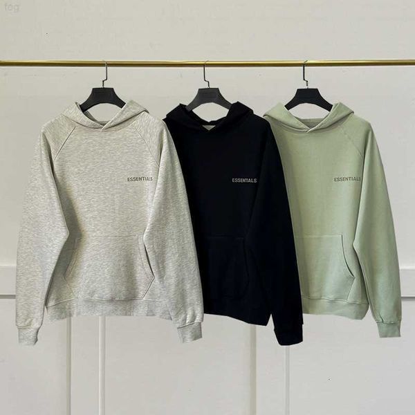

essentials hoodies men sweatshirts flocking letters priting fashion oversized hoodie loose hip hop pullover, Black