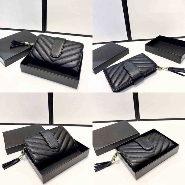 

new evening bags wallets classic vintage purse card holder leather luxur designer brand purses tassel decoration card holder 220325