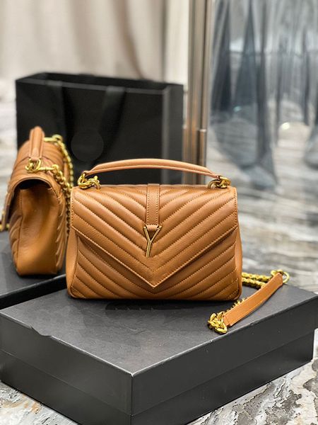 

Ladies Shoulder Bags Shoulder Portable Messenger Bag Chain Gold Hardware Commuting Europe and America Retro Fashion Leather Cute Brown, Black