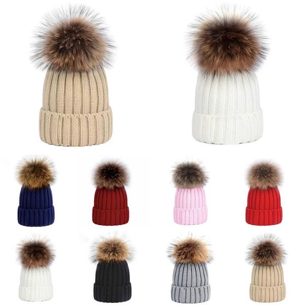 

autumn and winter women's wool knitted warm knitted hat cashmere soft waxy texture super fox ball customized more colors, Yellow
