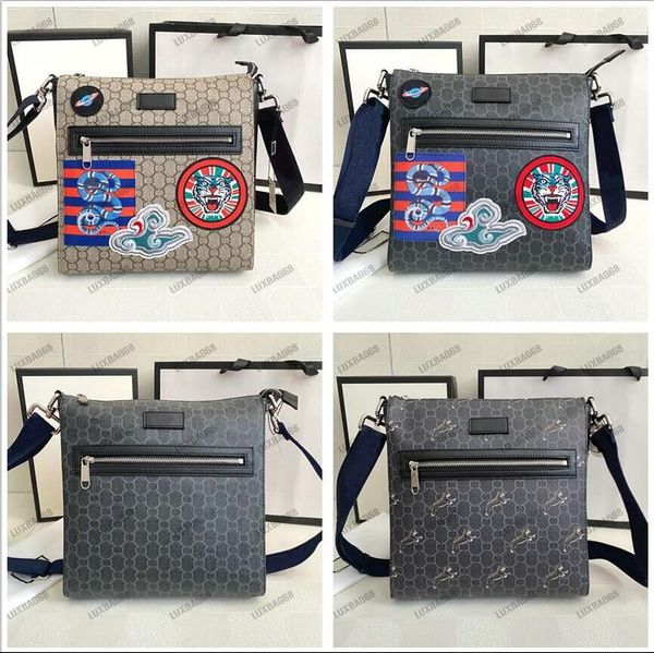 

men's night courrier designer message bag 547751 crossbody italy luxury canvas leather colourful patches snake tiger messenger bag for