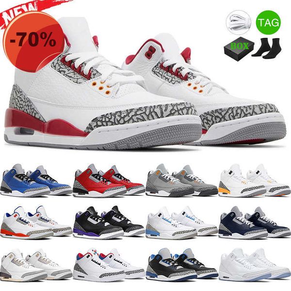 

high shoes with box men women 3s retro basketball shoes cardinal red hall of fame dark iris racer blue jumpman 3 mens sports trainers sneake, Black