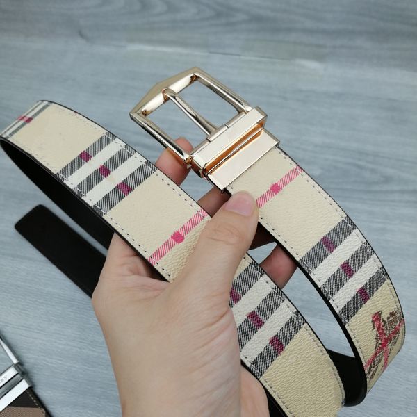 

reversible belt designer belts pin bubuckle belt for men women gold silver luxury leather waistband, Black;brown
