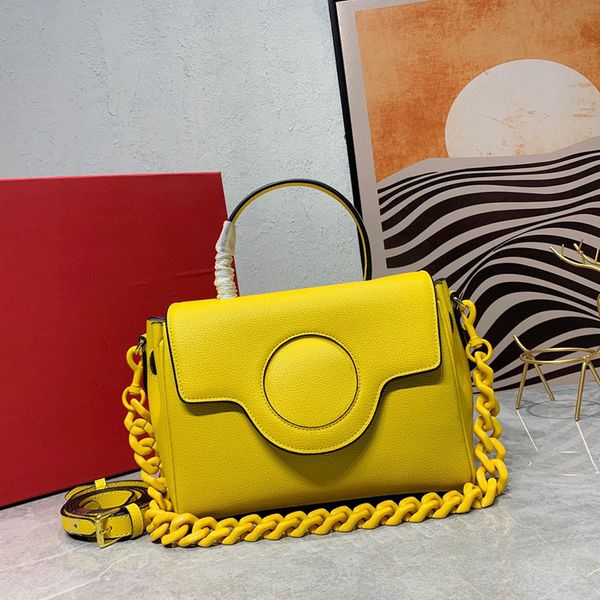 

retro lady messenger bags yellow lychee pattern european and american fashion leather shoulder bag luxury leather commuter designer ladies h