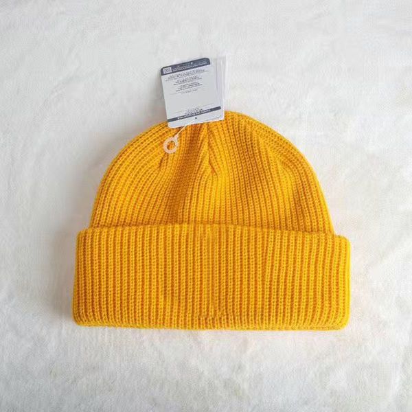 

2023 womens designer hat winter fashion warm wool cap for men and women ball hats letter striped solid wools flanging knitted antie cotton b, Yellow