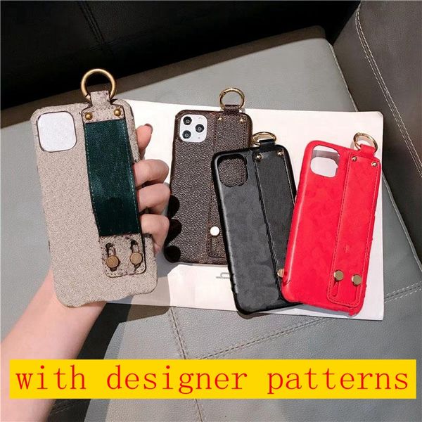 

Wrist strap phone cases for iPhone 13 pro max 14 plus 12 mini 11 Pro X XS XR XSMAX shell PU leather designer 11promax 12promax cover i001, Brown flower