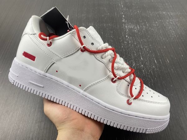 

mens womens sports casual shoes classic forces 1 triple white low men designer trainers sports sneakers, Red;white