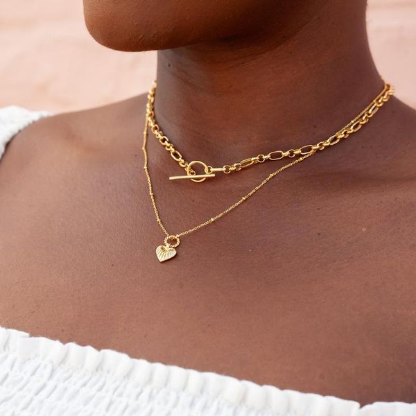 

luxury designer necklace choker pendant dainty heart satellite chain necklace, Silver