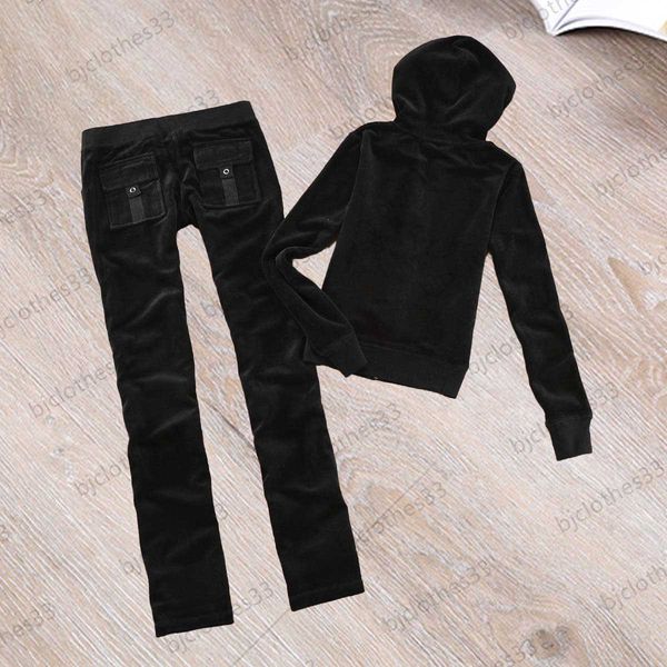 

juicy tracksuit fashion womens two piece pant velvet fabric comfortable warm hooded slimming elastic waist slim trousers designer brand wom, White