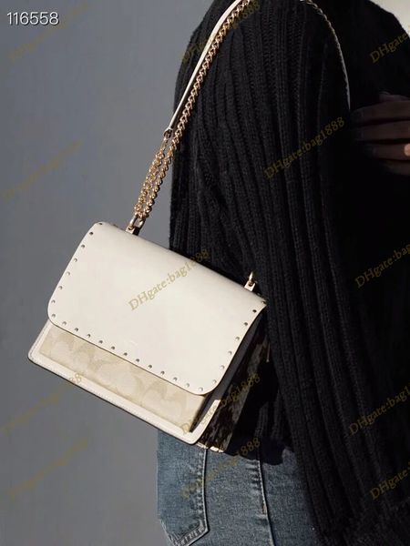 

klare new flap small square bag fashion print splice serpentine underarm bag classic designer organbag rivet chain one shoulder messenger ba