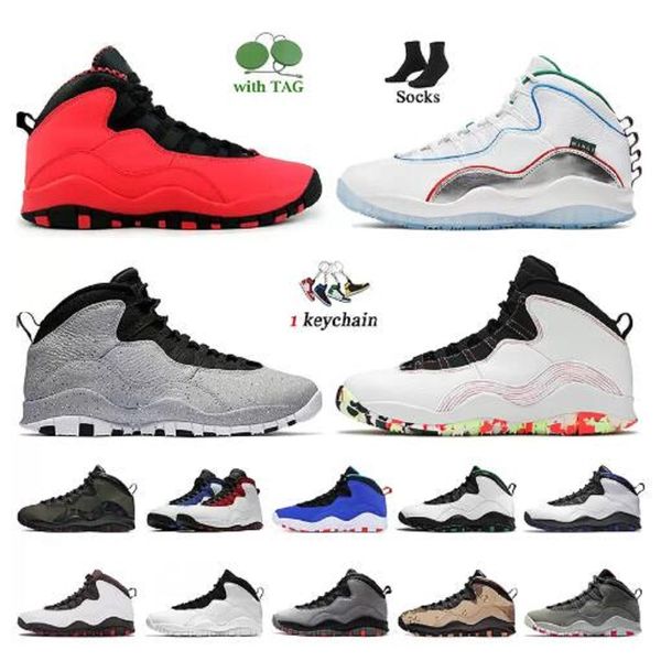 

wholesale 10 men basketball shoes jumpman 10s ember glow gs fusion red wings cement orlando tinker racer blue smoke grey chicago sneakers me