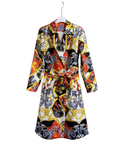 

spring 2023 new style slim lapel print long sleeve trench coat, Tan;black