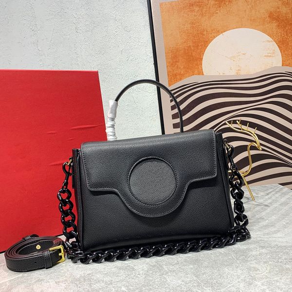 

retro lady messenger bags black lychee pattern european and american fashion leather shoulder bag luxury leather commuter designer ladies ha