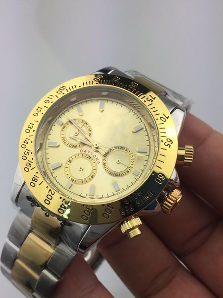 

fashion men's watch multi-functional three-eye automatic mechanical business watch waterproof glow-in-the-dark, Slivery;brown
