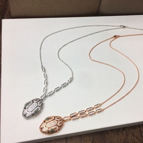 

womens copper couple pendant necklace designer classic snakehead necklace jewelry on the neck valentine day gift for girlfriend accessories, Silver