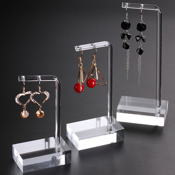 

jewelry boxes clear acrylic hanging earring display stand showing case organizer holder jewellery stands 221208, Black;white