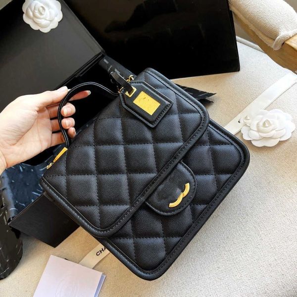 

designer fashion channel bag tote shoulder handbag man woman new square casual fashion broadband chain single messenger bag black