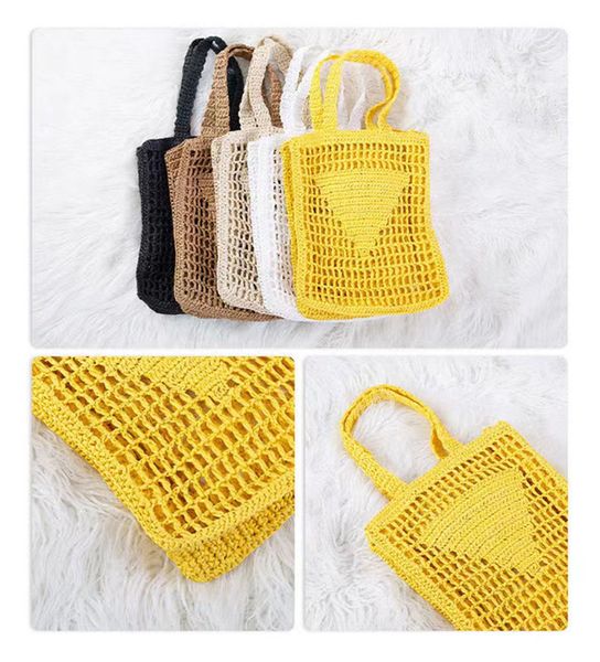 

women designer raffia straw woven tote bag italy milano brand embroidery logo shopping handbags weave small sandy beach shoulder handbag lux