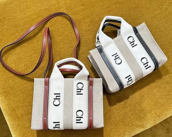 

3 sizes woody large tote handle bag womens mens designer purses beach shopping luxury nylon linen trunk shoulder travel crossbody handbag wo
