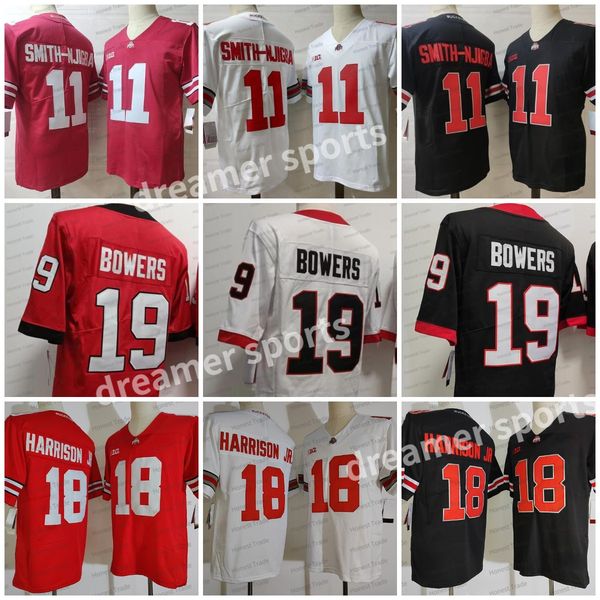 

ohio state buckeyes 11 smith-njicba football jersey 18 marvin harrison jr. 19 brock bowers black red white mens stitched football jerseys ne